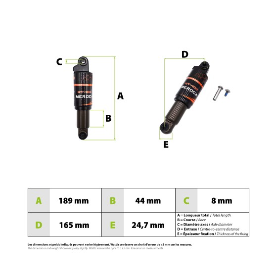 Amortisseur Meroca 165mm 3