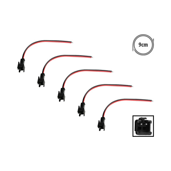 Câble prise JST 2 pin mâle x5pcs