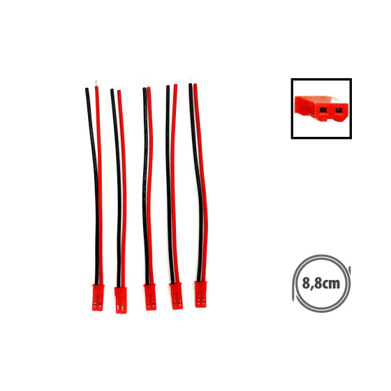 Câble prise JST syp 2 pin femelle x5