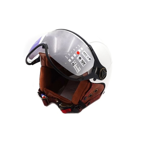 Casque JET  blanc brillant (taille XS à XXL) 3