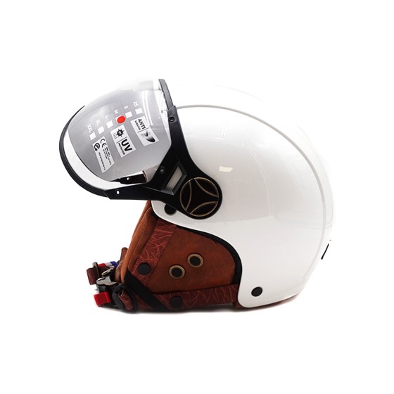 Casque JET  blanc brillant (taille XS à XXL) 5