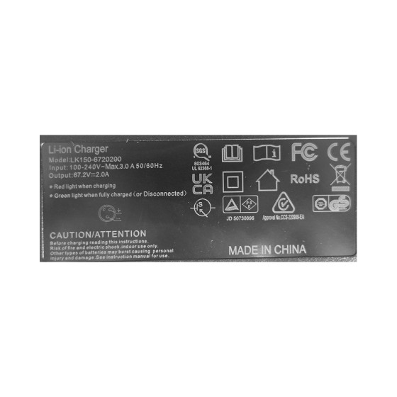 Chargeur GX16-3P - 67.2V / 2A 3