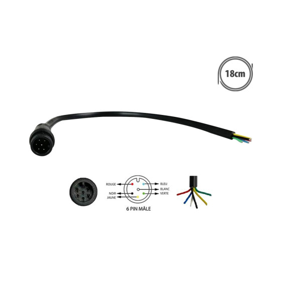 Connecteur étanche 6 pins male