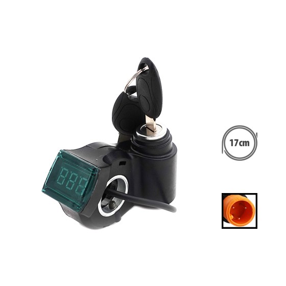 Contacteur à clé affichage voltage contacteur etanche 3 pins male