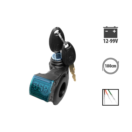 Contacteur à clé affichage voltage