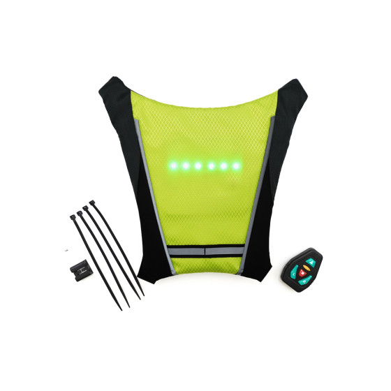 Gilet signaletique LED avec telecommande couleur jaune 2