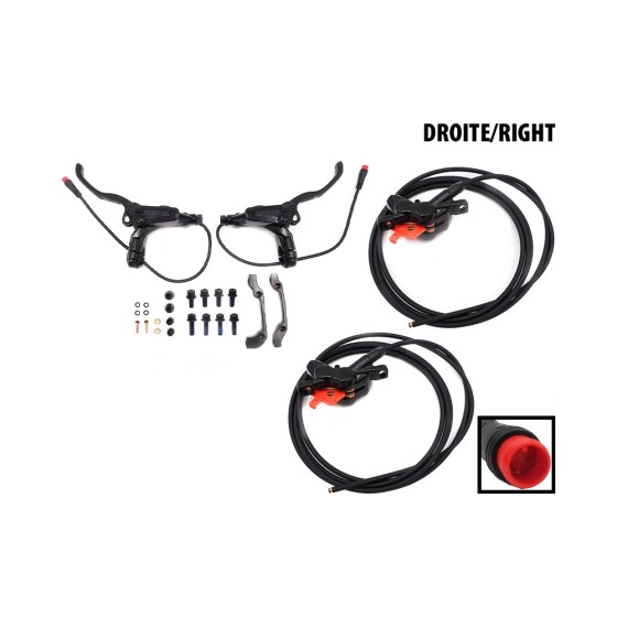 Kit Freins Hydrauliques 4 Pistons Connecteur Etanche (2 Etriers Droit)