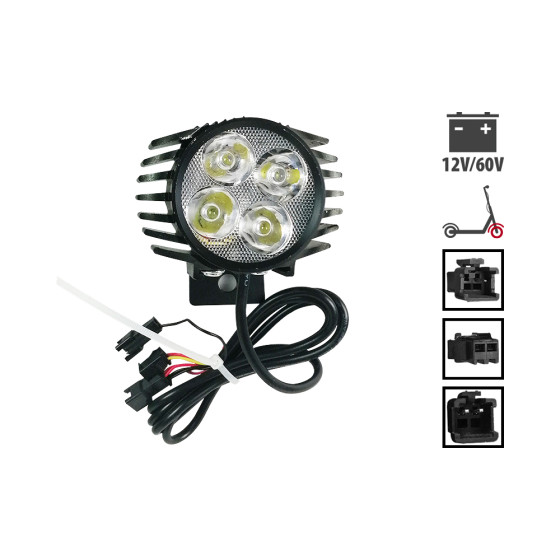 Lampe LED et klaxon avant noir