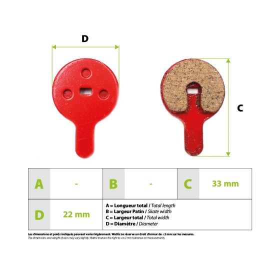 Plaquettes de frein Dualtron Togo Ltd Kukirin G2Pro /G2 Max Hitway H5 Urbanglide AllRoad 3