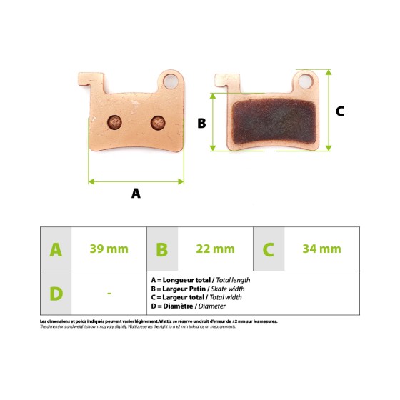 Plaquettes de freins metal fritté Dyisland 4