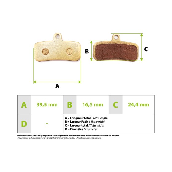 Plaquettes de freins Nutt 4 pistons Thunder 3 Nami metalliques 4