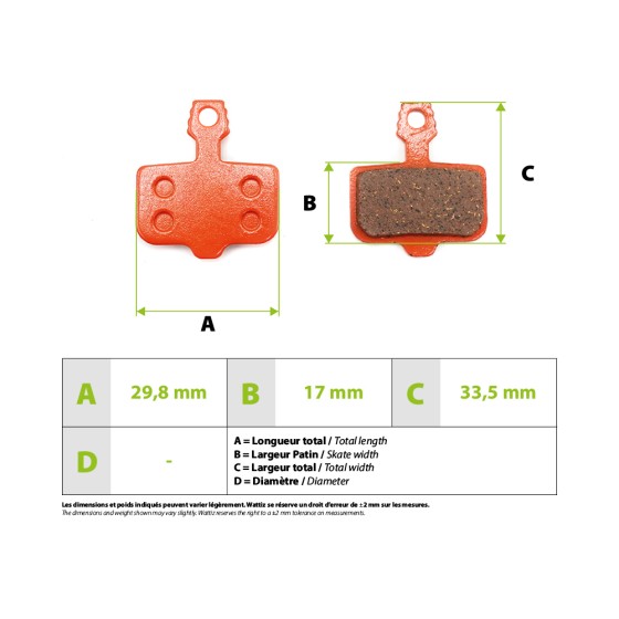 Plaquettes de freins  Zero 10x 11x Vsett 10+ Storm Thunder Sram Avid Céramique 4