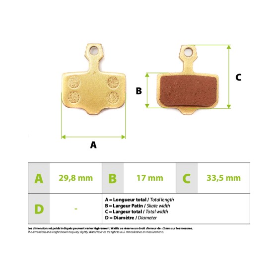 Plaquettes de freins  Zero 10x 11x Vsett 10+ Storm Thunder Sram Avid Métalliques 4