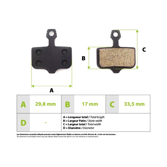 Plaquettes de freins Zero 10x 11x Vsett 10+ Storm Thunder Sram Avid semi-metallique 4