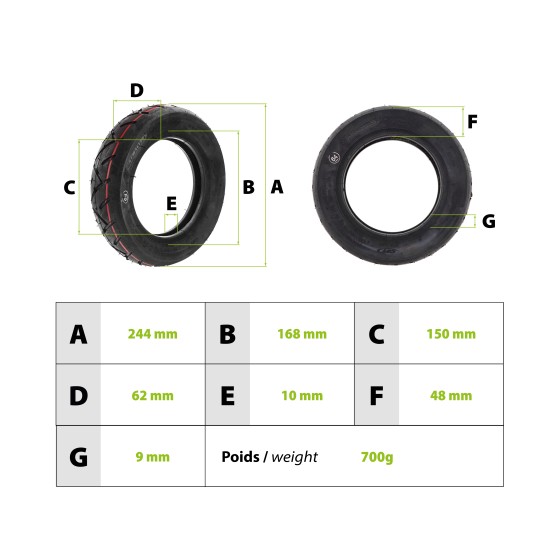 Pneu 10X2.50 renforcé CST 3
