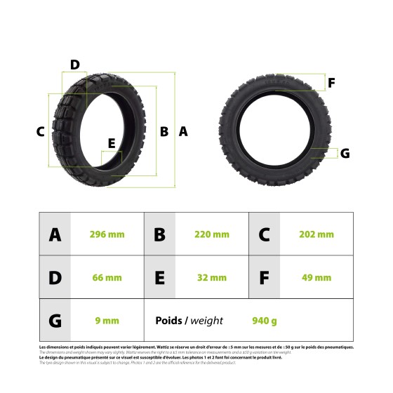 Pneu 12x2.50 tubeless semi offroad 3