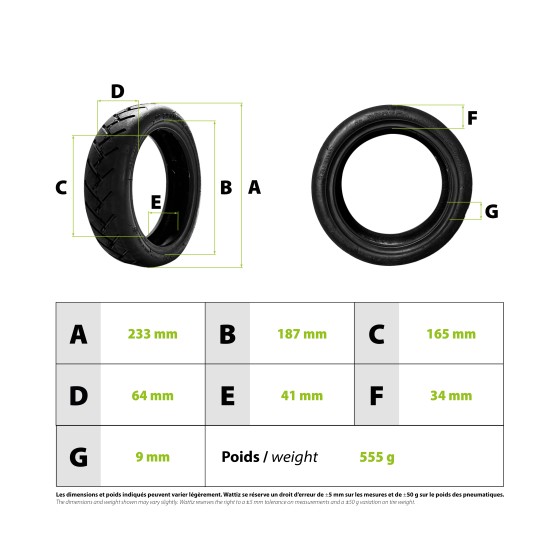 Pneu 250x54 Xiaomi Mi4 Tubeless CST 3