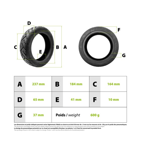 Pneu 60/70-6.5 tubeless Xiaomi Scooter 5 3