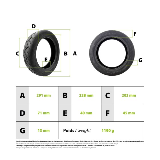 Pneu 60/90-8 tubeless gel anti crevaison 3