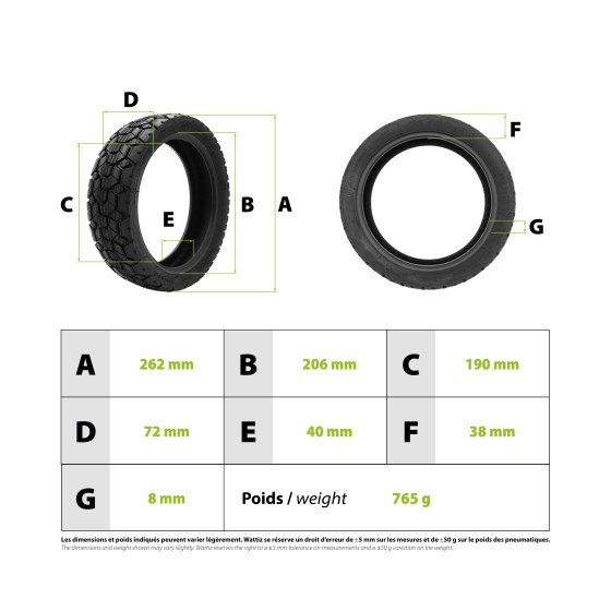 Pneu 70/60-7,5 Ninebot ZT3 Pro tubeless 3