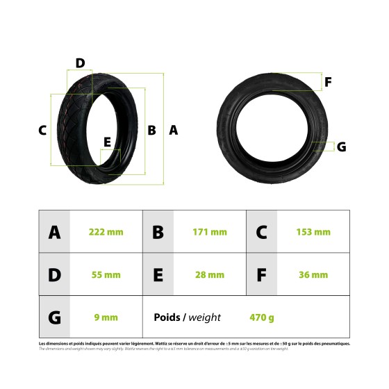 Pneu 8,5x2 tubeless CHAOYANG Avec Bande Anti Crevaison 3