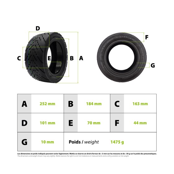 Pneu 90/65-6.5 CST route gel anti crevaison 3