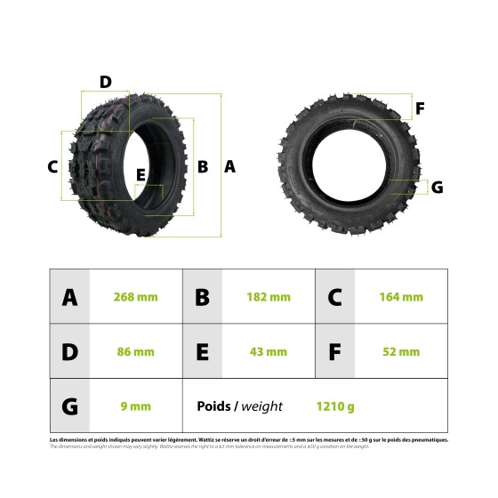 Pneu 90/65-6.5 Off road tubeless 3