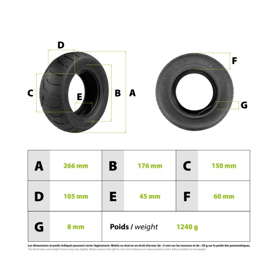 Pneu 90/65-6 Tubeless 3