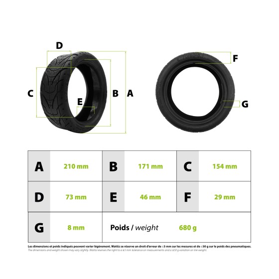 Pneu Dualtron Aminia 70/50-6.1 tubeless gel anti crevaison (8.5x3) 3
