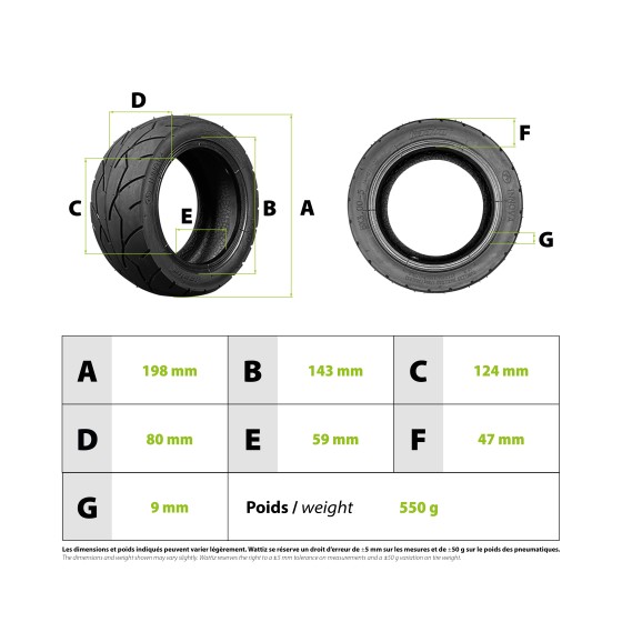Pneu Kaabo Mantis 8 tubeless 8x3.00-5 3