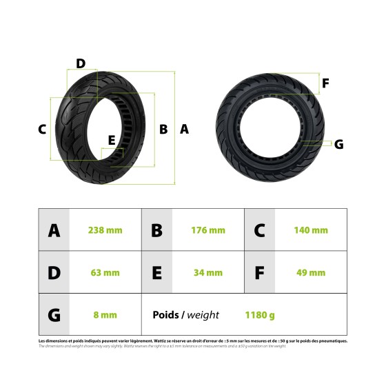 Pneu plein 10x2.50 -34mm 3