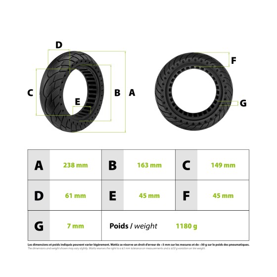 Pneu plein 10x2.50-6.5 Ninebot G30 3