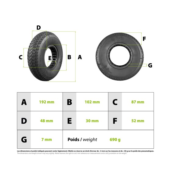Pneu plein 200x50 - diam 94mm 3