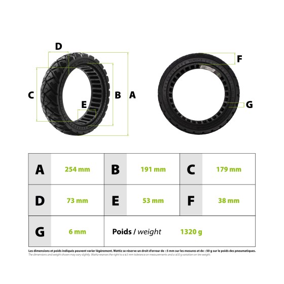 Pneu plein 70/60-7.5 Ninebot Segway ZT3 Pro 3