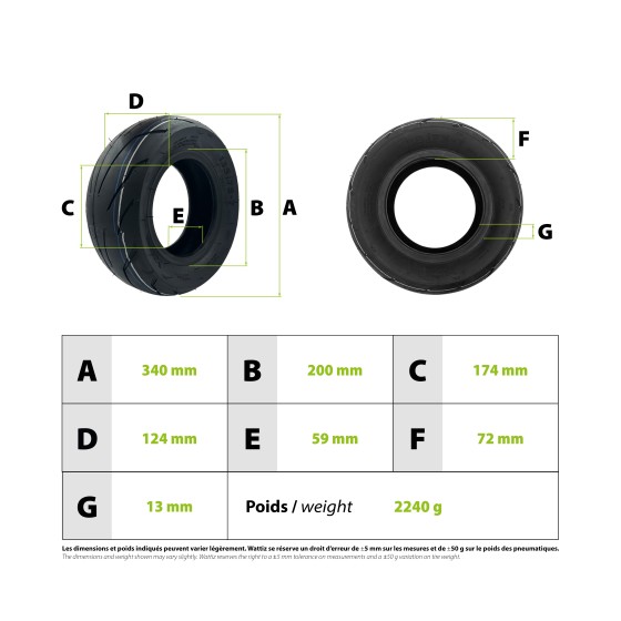 Pneu tubeless 135/75-7 (13x5.5-7) Teverun 7260R 3