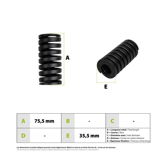 Ressort amortisseur avant ou arrière Vsett 8 Z8 Pro 3